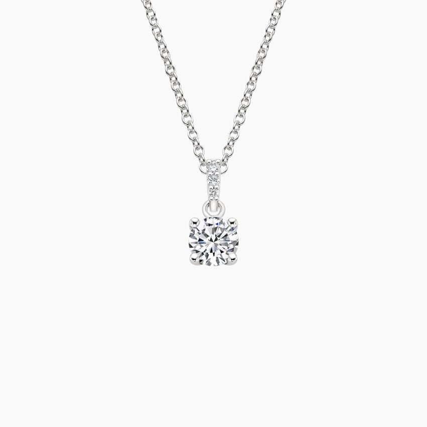 Pavé Diamond Bail Pendant In Platinum 