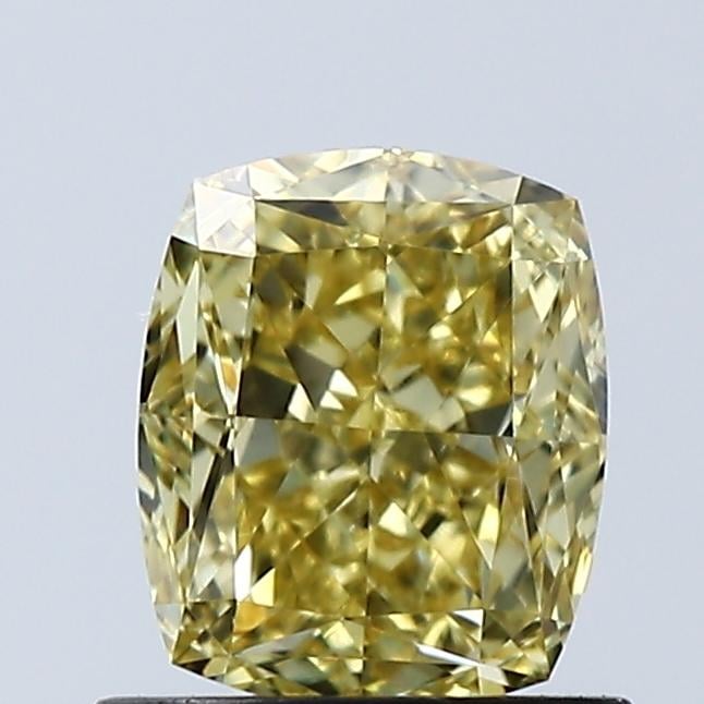 1.04 Ct. Fancy Vivid Yellow Cushion Lab Grown Diamond