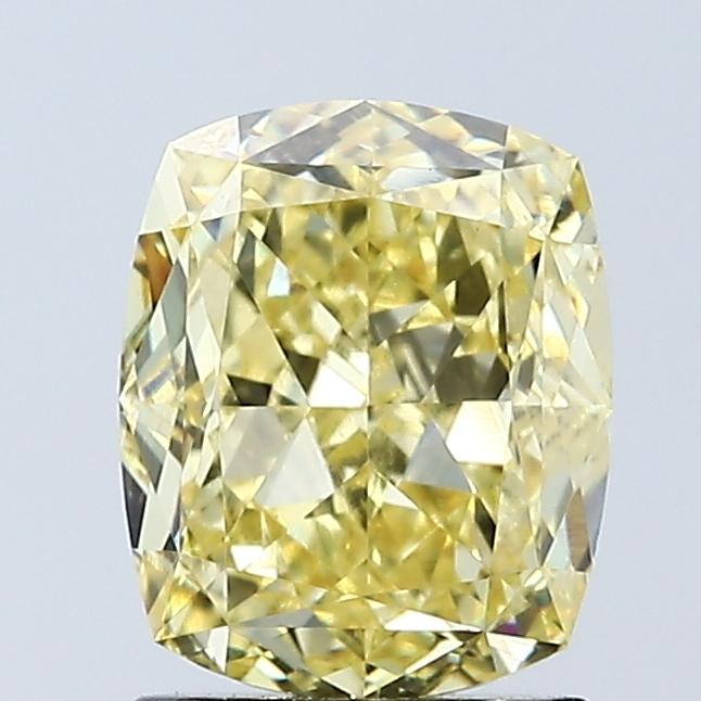 2.02 Ct. Fancy Vivid Yellow Cushion Lab Grown Diamond