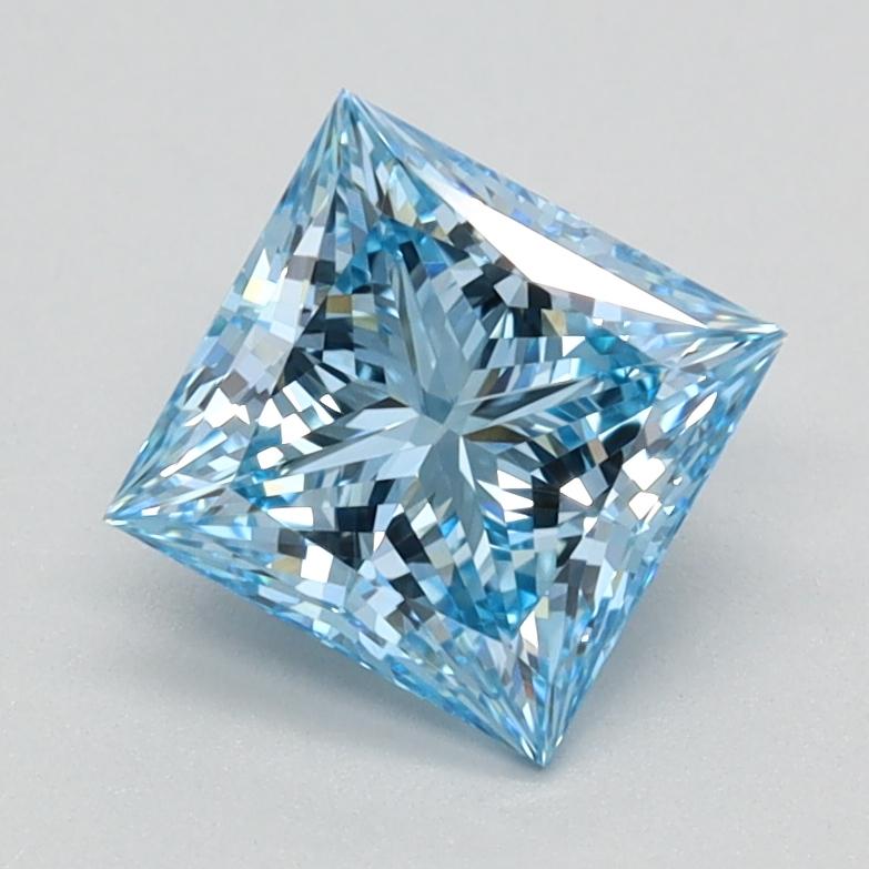 1.10 Ct. Fancy Vivid Blue Princess Lab Grown Diamond