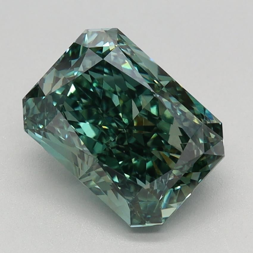 2.21 Ct. Fancy Vivid Green Radiant Lab Grown Diamond