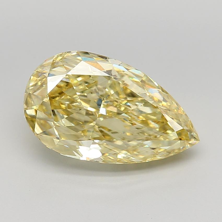 6.54 Ct. Fancy Vivid  Yellow Pear Lab Grown Diamond
