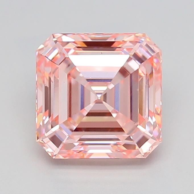3.09 Ct. Fancy Vivid  Pink Asscher Lab Grown Diamond