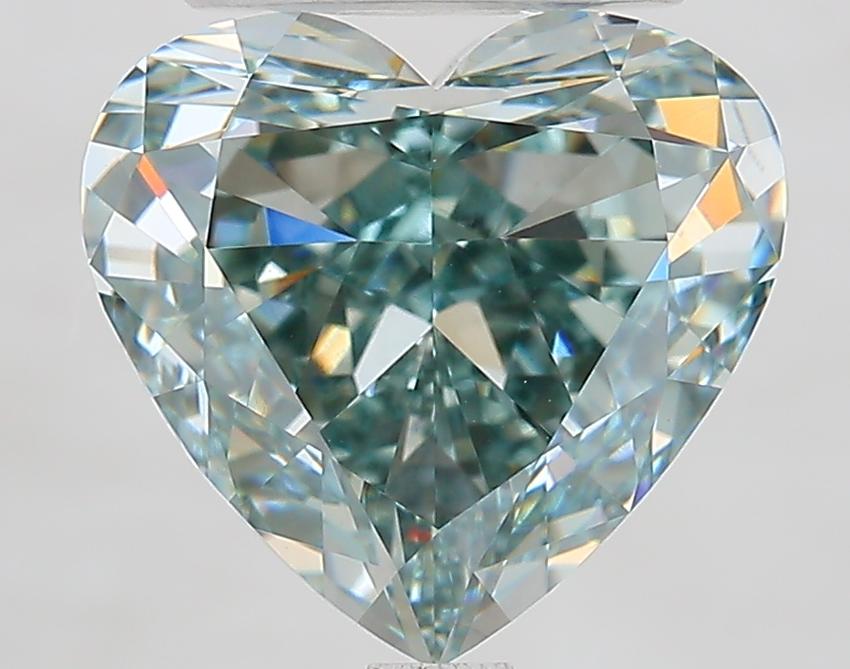 4.81 Ct. Fancy Intense Grayish Green Heart Lab Grown Diamond