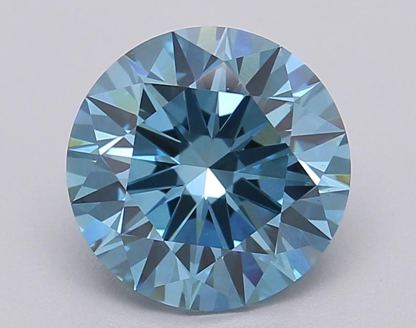 2.03 Ct. Fancy Vivid Blue Round Lab Grown Diamond