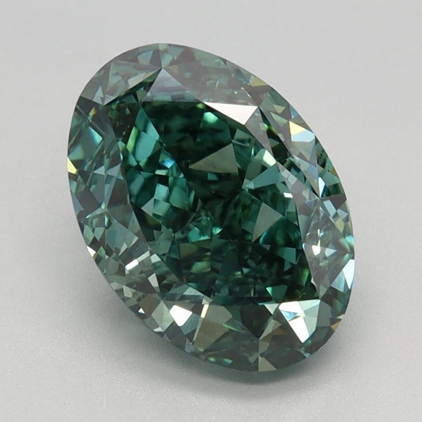 2.38 Ct. Fancy Vivid Green Oval Lab Grown Diamond