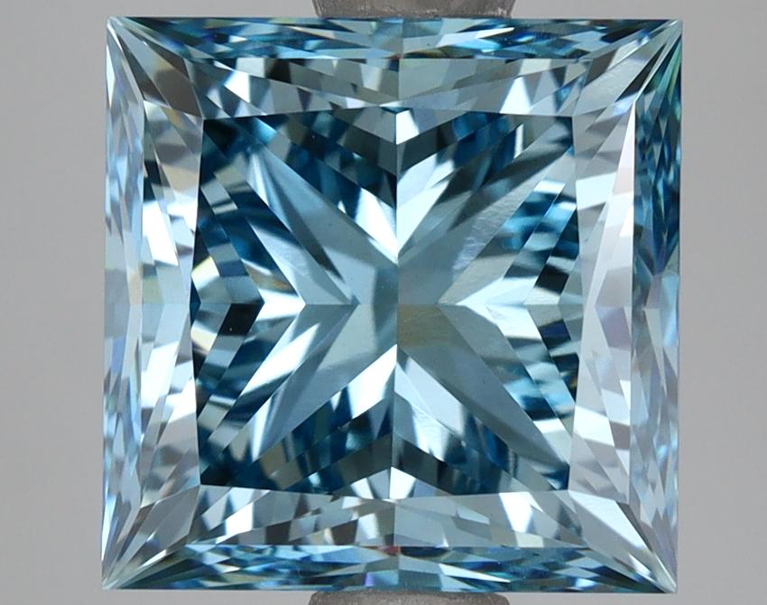 4.52 Ct. Fancy Vivid Blue Princess Lab Grown Diamond
