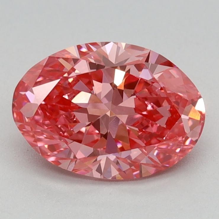 0.91 Ct. Fancy Vivid Pink Oval Lab Grown Diamond