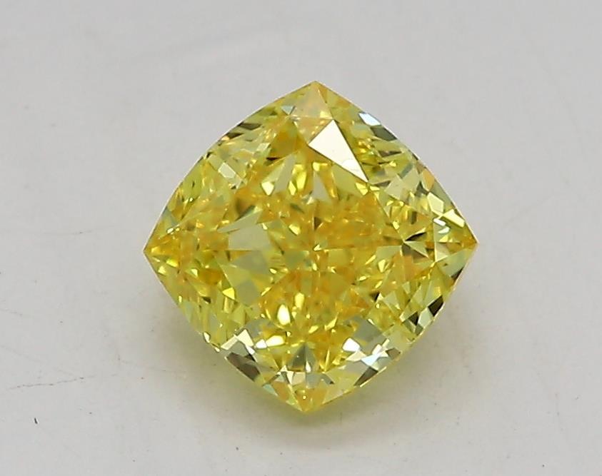 1.02 Ct. Fancy  Vivid Yellow Cushion Lab Grown Diamond