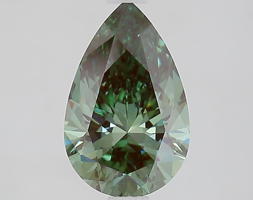 1.59 Ct. Fancy Vivid Green Pear Lab Grown Diamond