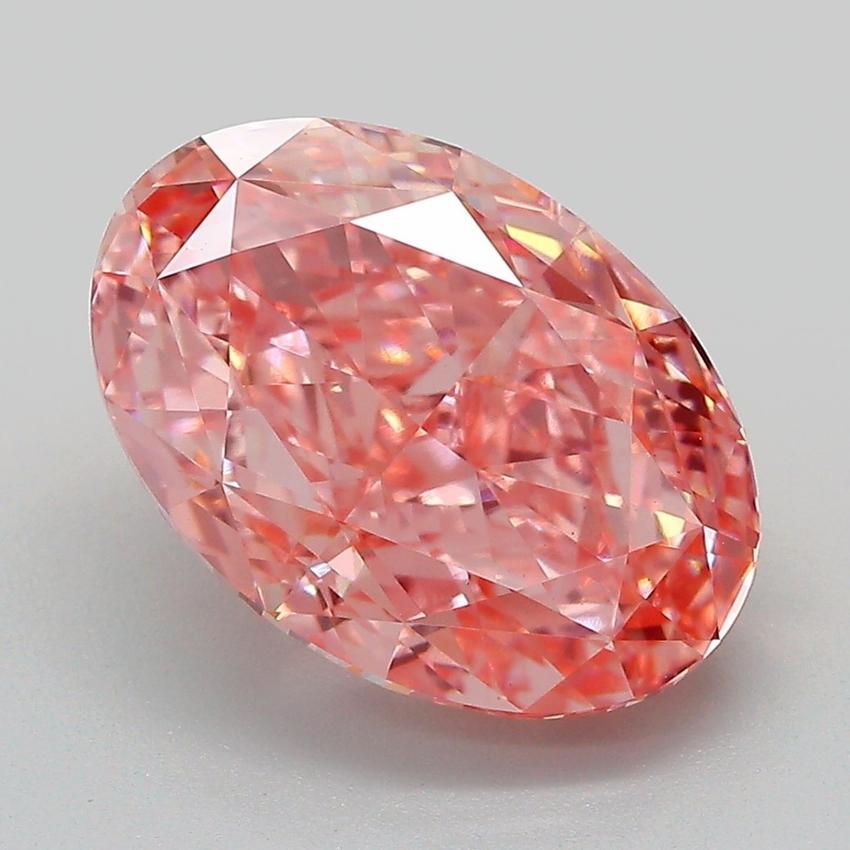 5.25 Ct. Fancy Vivid Pink Oval Lab Grown Diamond