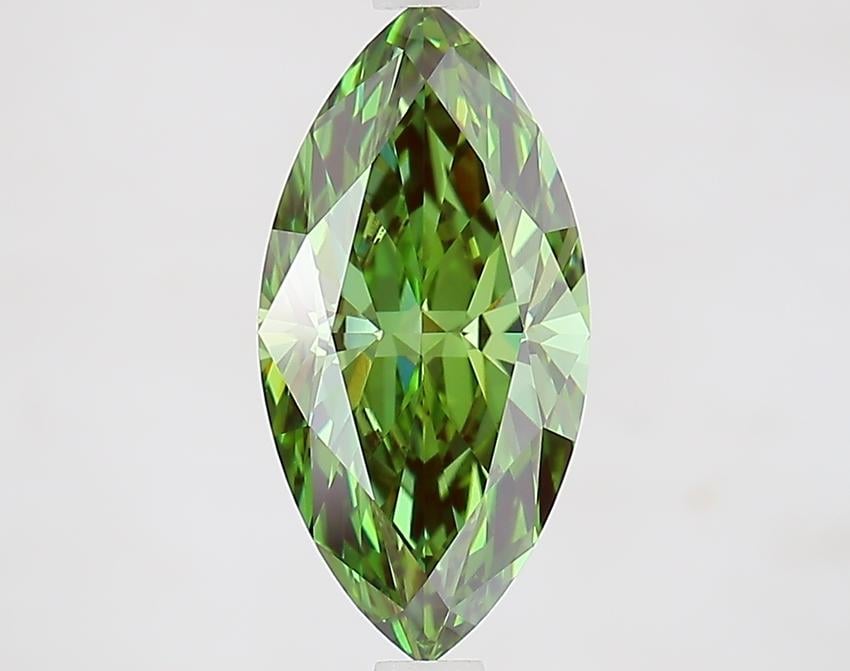 2.10 Ct. Fancy Vivid Green Marquise Lab Grown Diamond