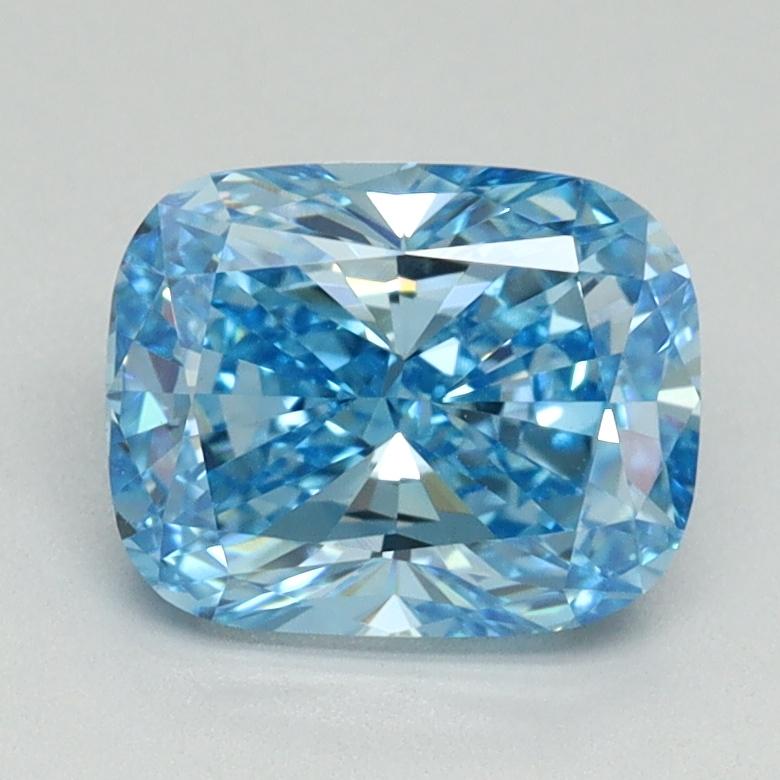 1.63 Ct. Fancy Vivid Blue Cushion Lab Grown Diamond