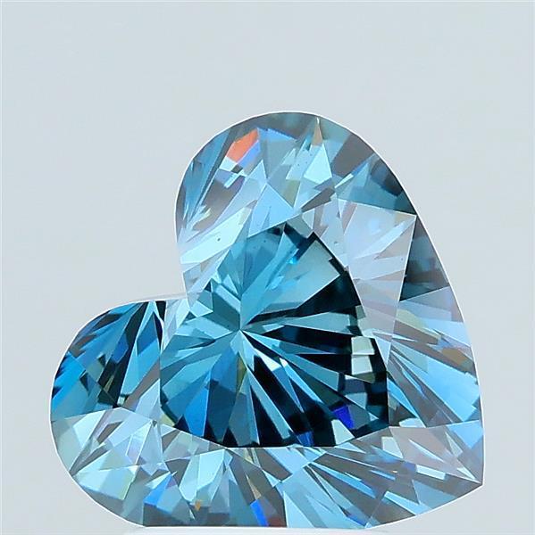 2.20 Ct. Fancy Vivid Blue Heart Lab Grown Diamond