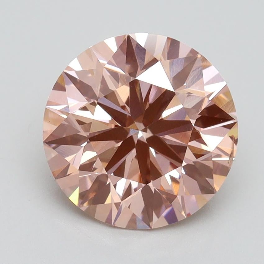 2.55 Ct. Fancy Intense Pink Round Lab Grown Diamond