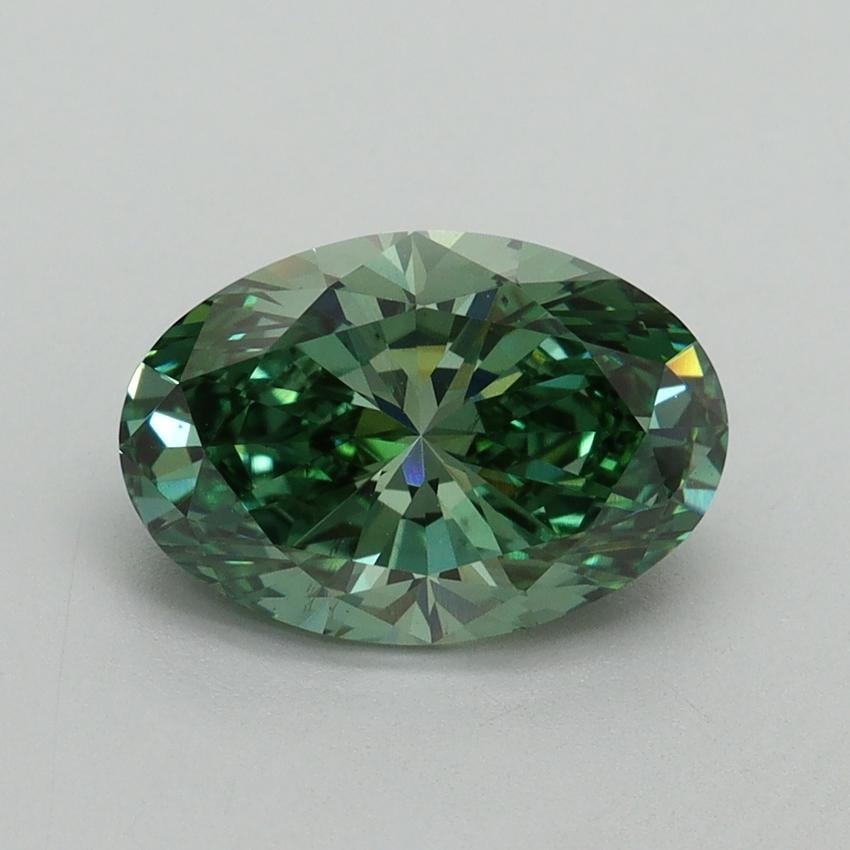 2.18 Ct. Fancy Vivid Pacific Green Oval Lab Grown Diamond