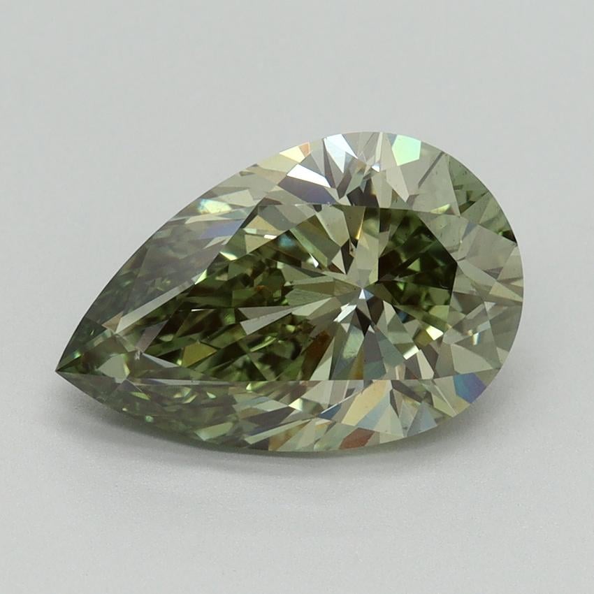 3.00 Ct. Fancy Vivid Green Pear Lab Grown Diamond