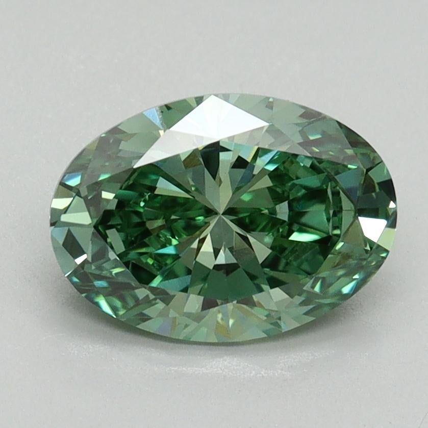 1.52 Ct. Fancy Vivid Pacific Green Oval Lab Grown Diamond