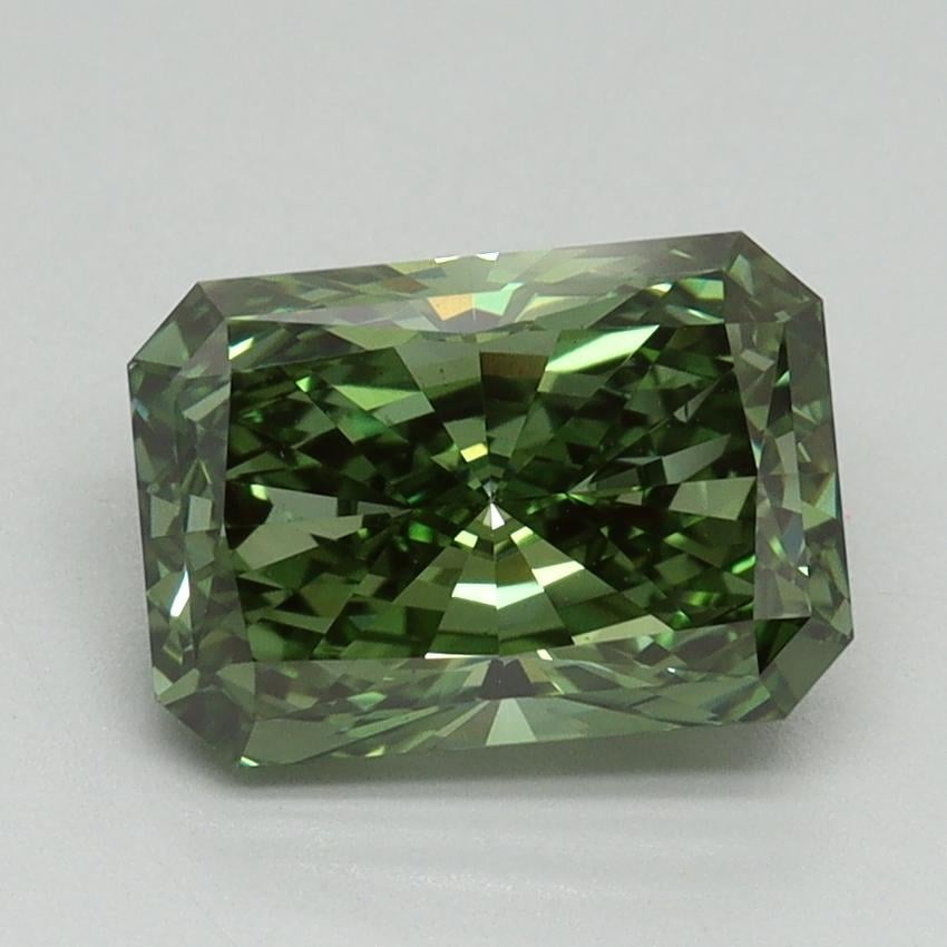 2.18 Ct. Fancy Vivid Green Radiant Lab Grown Diamond