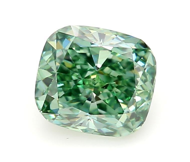 1.05 Ct. Fancy Vivid Green Cushion Lab Grown Diamond