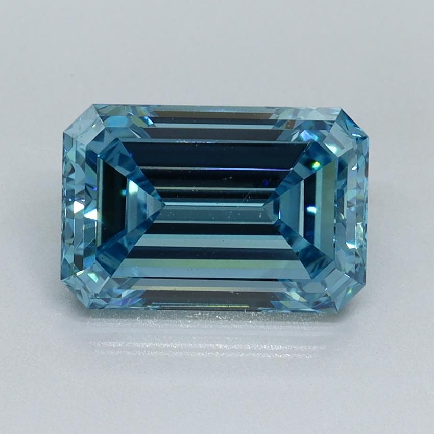 2.50 Ct. Fancy Vivid Malibu Blue Emerald Lab Grown Diamond