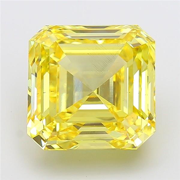 10.02 Ct. Fancy Intense Yellow Asscher Lab Grown Diamond