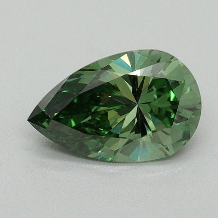 0.69 Ct. Fancy Vivid Green Pear Lab Grown Diamond