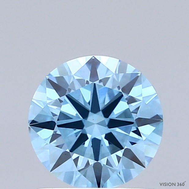 1.09 Ct. Fancy Vivid Blue Round Lab Grown Diamond