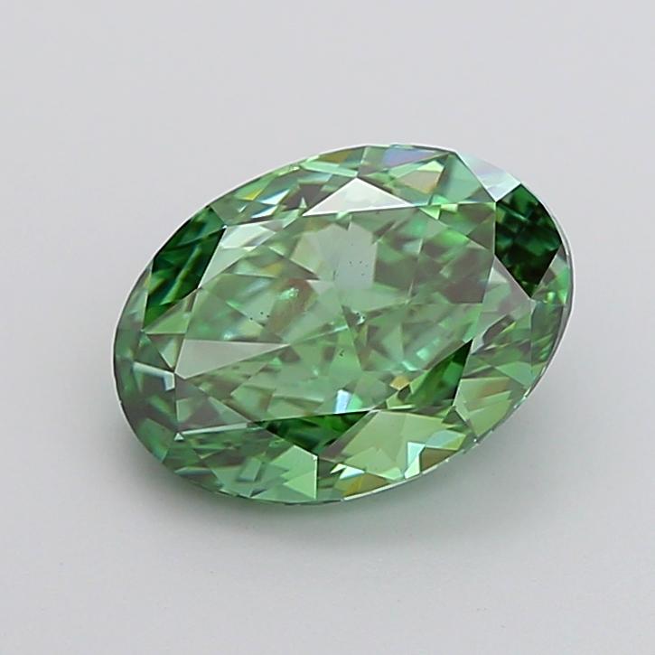 3.71 Ct. Fancy Vivid Green Oval Lab Grown Diamond