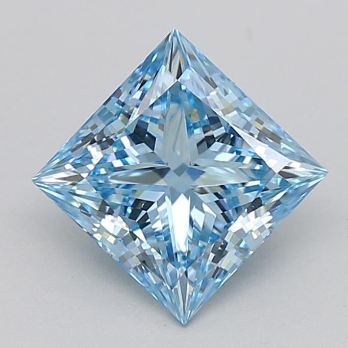 1.76 Ct. Fancy Vivid  Blue Princess Lab Grown Diamond