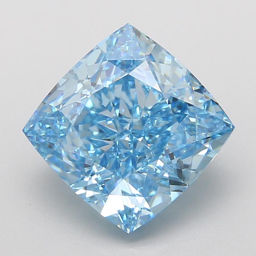 5.10 Ct. Fancy Vivid Blue Cushion Lab Grown Diamond