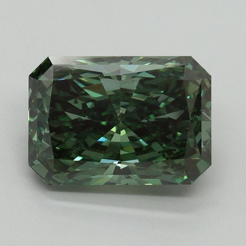 3.11 Ct. Fancy Vivid Green Radiant Lab Grown Diamond