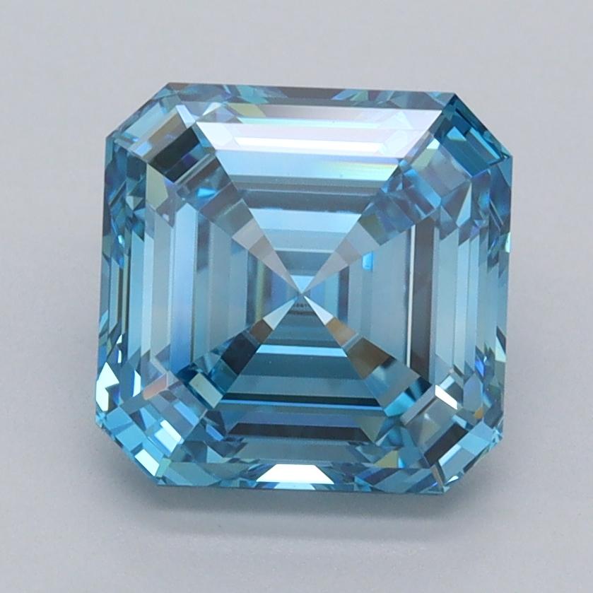 2.60 Ct. Fancy Vivid  Blue Asscher Lab Grown Diamond