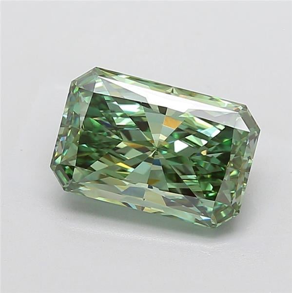 4.05 Ct. Fancy Vivid  Green Radiant Lab Grown Diamond