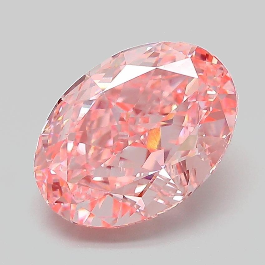 3.24 Ct. Fancy Vivid  Pink Oval Lab Grown Diamond