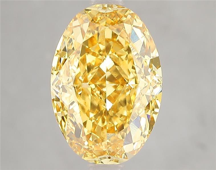 4.61 Ct. Fancy Vivid Yellow Oval Lab Grown Diamond