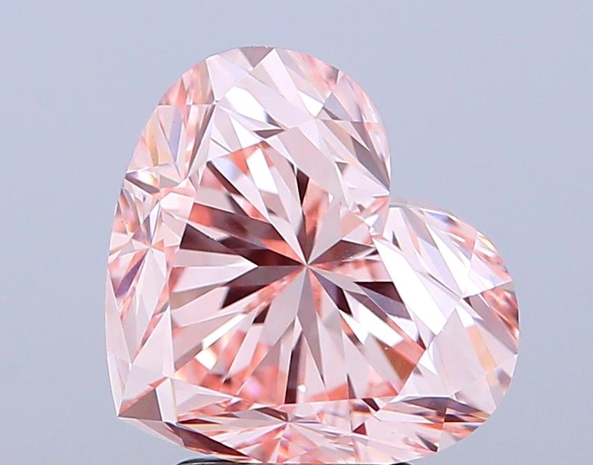 4.01 Ct. Fancy Intense  Pink Heart Lab Grown Diamond