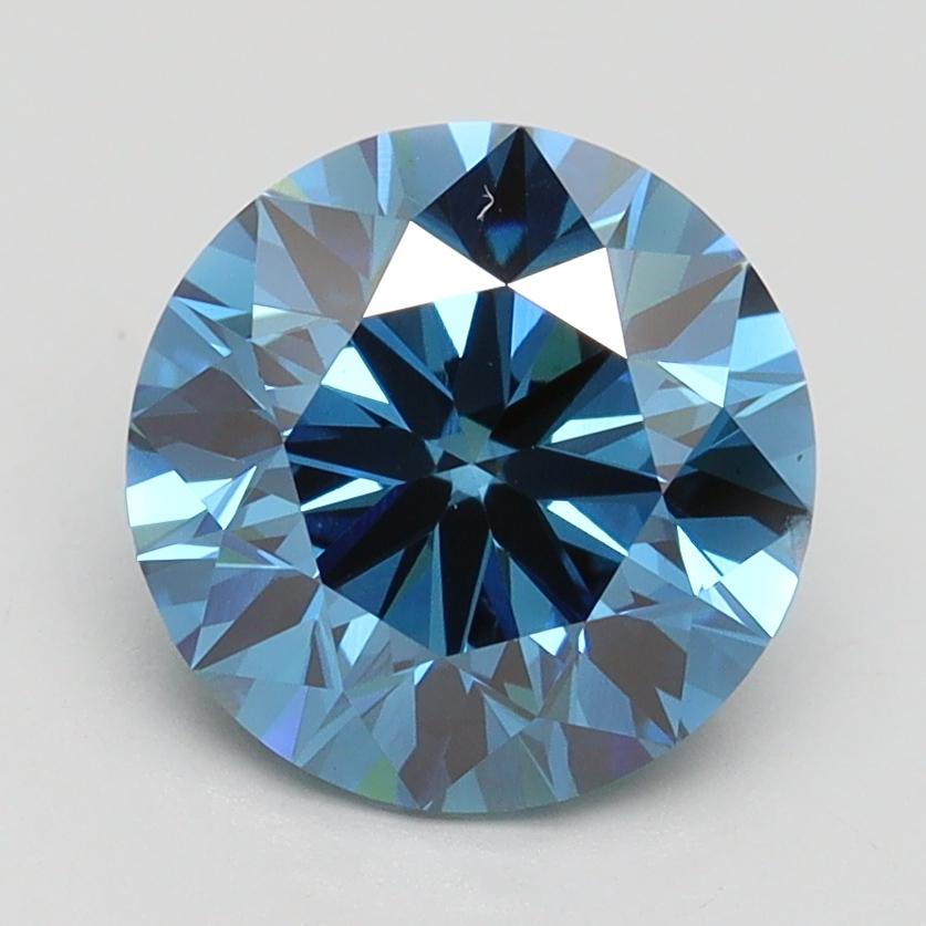 2.24 Ct. Fancy Vivid Blue Round Lab Grown Diamond