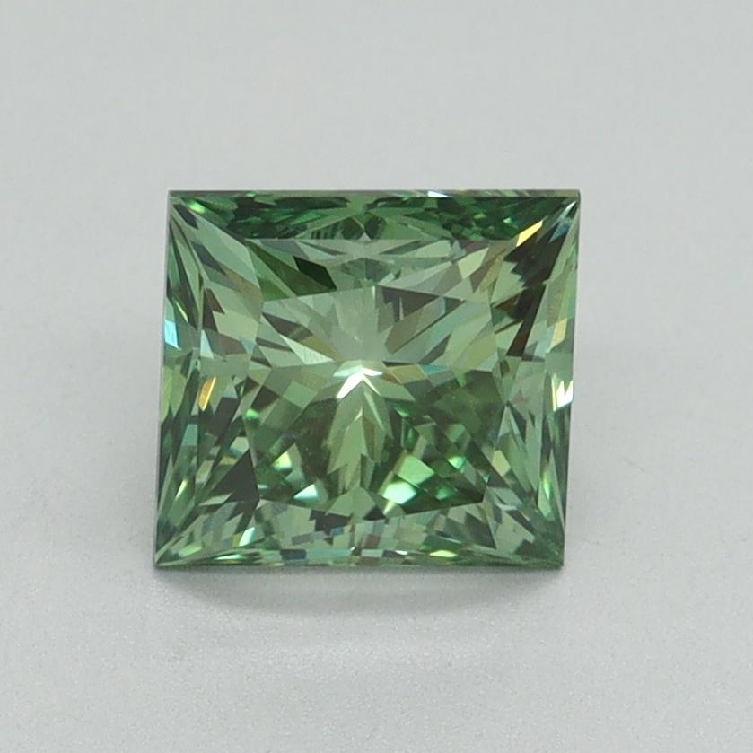 1.50 Ct. Fancy Vivid Green Princess Lab Grown Diamond