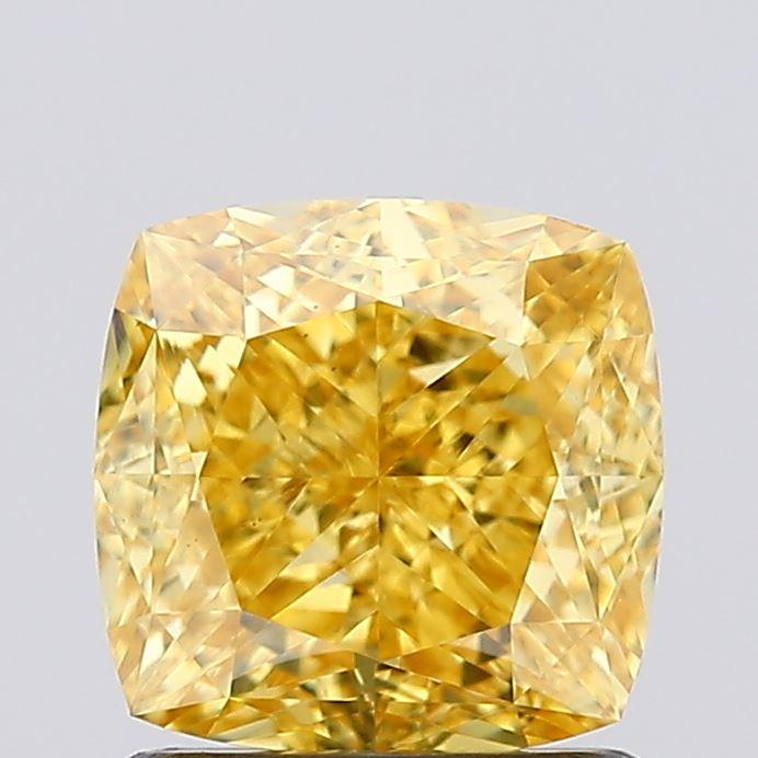 1.54 Ct. Fancy Vivid Yellow Cushion Lab Grown Diamond