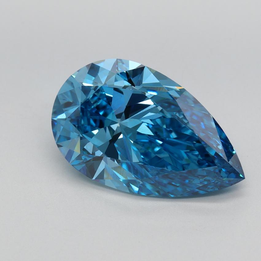 4.53 Ct. Fancy Vivid Blue Pear Lab Grown Diamond