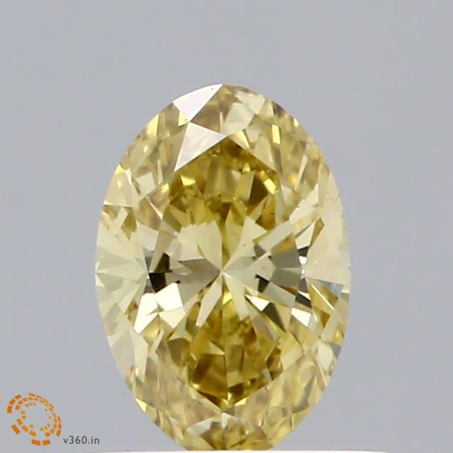 0.42 Ct. Fancy Vivid Yellow Oval Lab Grown Diamond