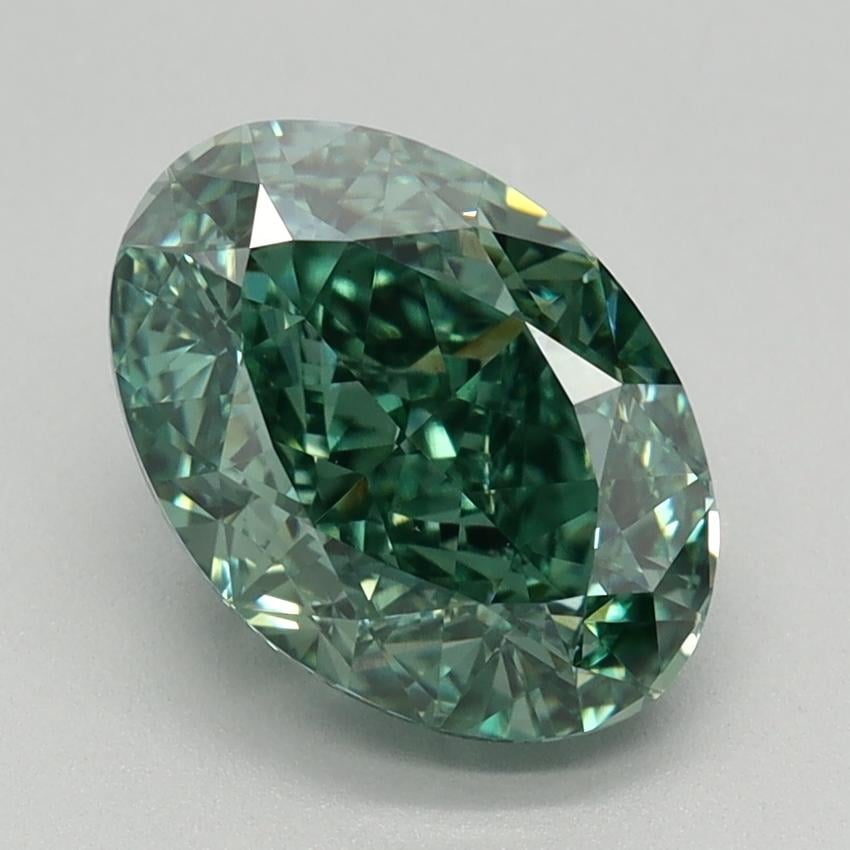 2.06 Ct. Fancy Vivid Green Oval Lab Grown Diamond