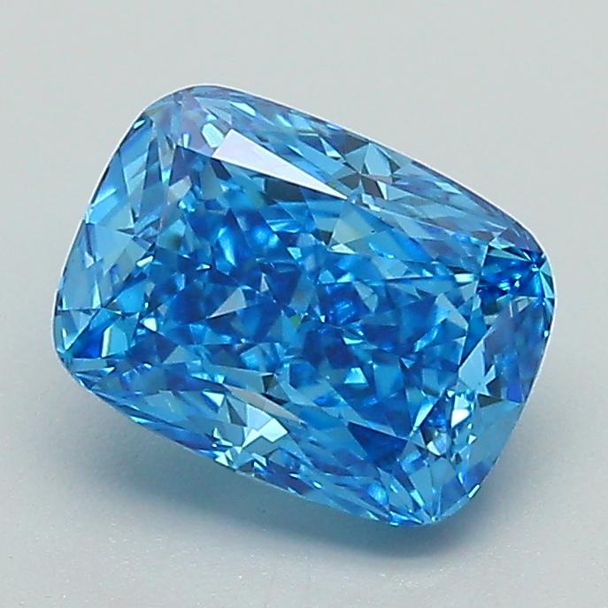 1.58 Ct. Fancy Vivid Blue Cushion Lab Grown Diamond