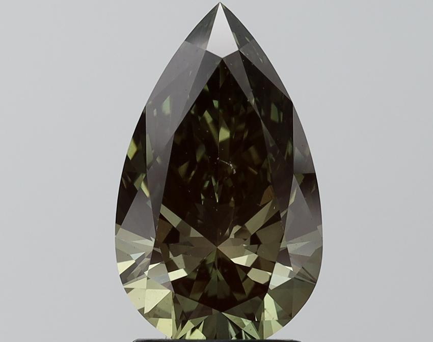 3.07 Ct. Fancy Deep Green Pear Lab Grown Diamond