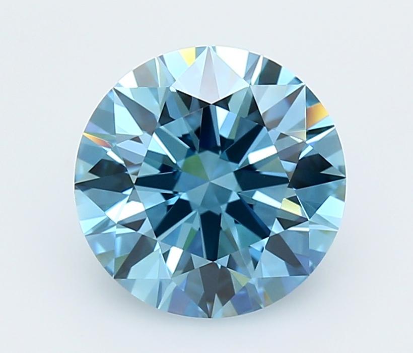 3.23 Ct. Fancy Vivid  Blue Round Lab Grown Diamond