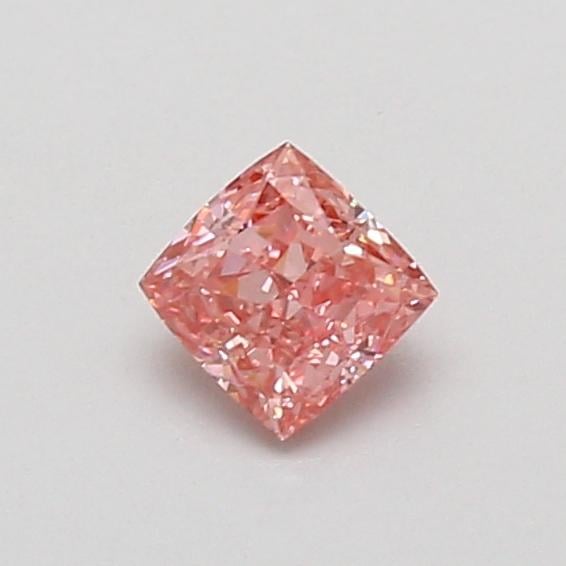 0.41 Ct. Fancy Vivid Pink Cushion Lab Grown Diamond