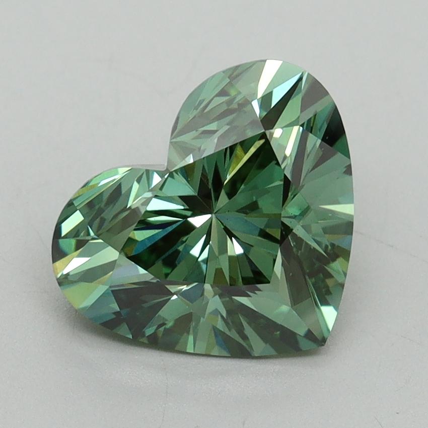 2.57 Ct. Fancy Vivid Pacific Green Heart Lab Grown Diamond