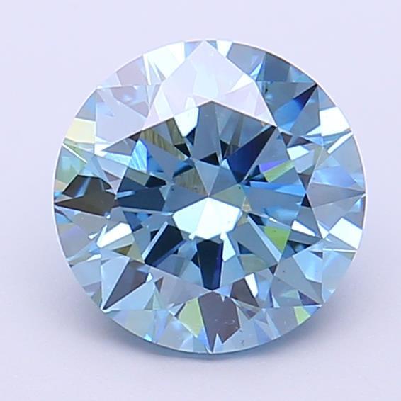 1.75 Ct. Fancy Vivid Blue Round Lab Grown Diamond