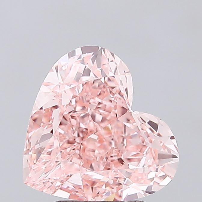 3.24 Ct. Fancy Vivid Pink Heart Lab Grown Diamond